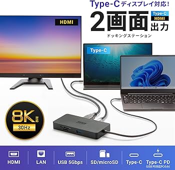Amazon.co.jp: サンワサプライ ドッキングステーション 7in1 USB Type