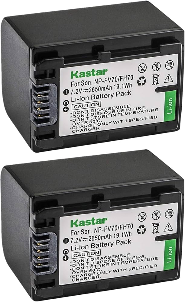 Amazon.com: Kastar NPFH70 Battery (2-Pack) for Sony NP-FH100, FH60