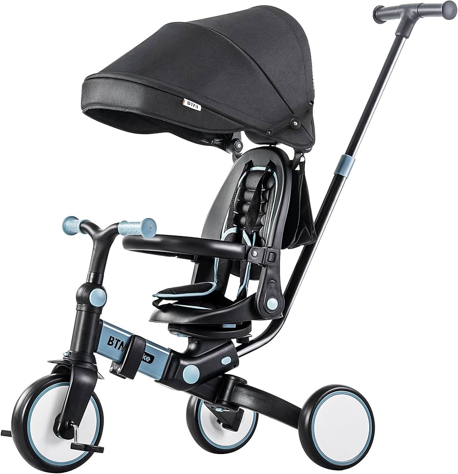 Amazon.co.jp: BTM 子供用三輪車 折りたたみカバー 手押し棒付き 7in1