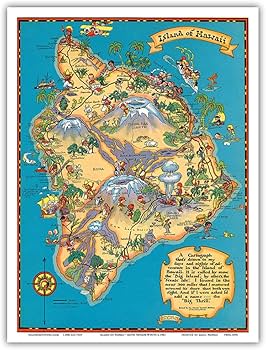 Amazon.co.jp: ハワイのハワイ島（ビッグアイランド）地図 - ハワイ