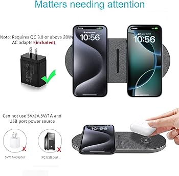 Amazon.com: 40W Wireless Charging Pad,Dual 20W Charging mat for