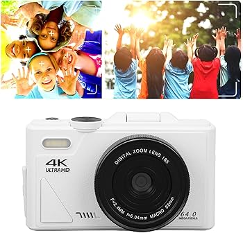 Amazon | UHD 4K 64MP デジタルカメラ、3 インチフリップスクリーン