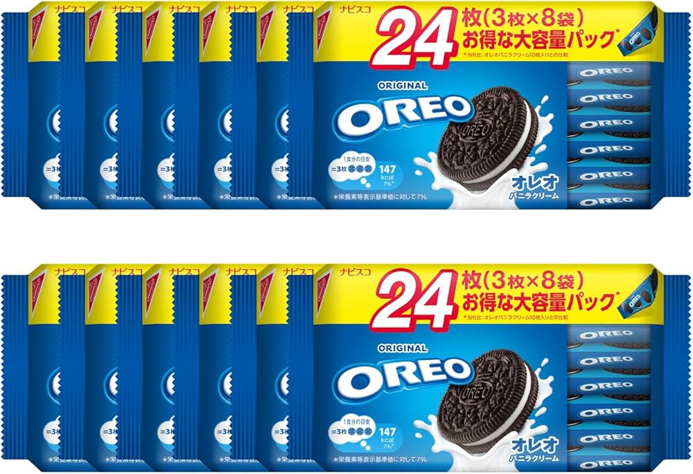 Amazon.co.jp: オレオ ファミリーパック バニラクリーム 24枚(3枚×8袋