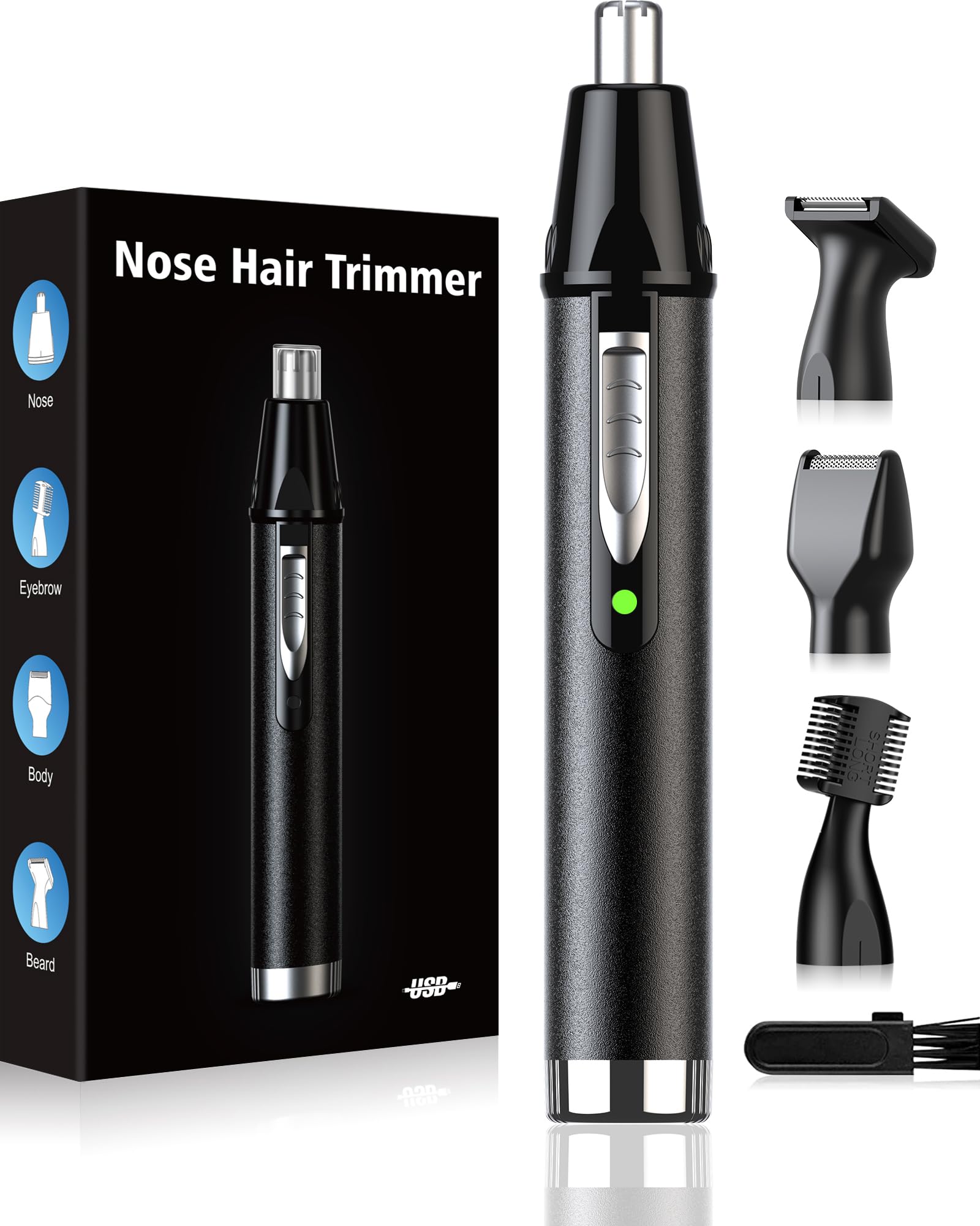Amazon.co.jp: 鼻毛カッター メンズ 【1台4役・USB-C充電式】 眉毛