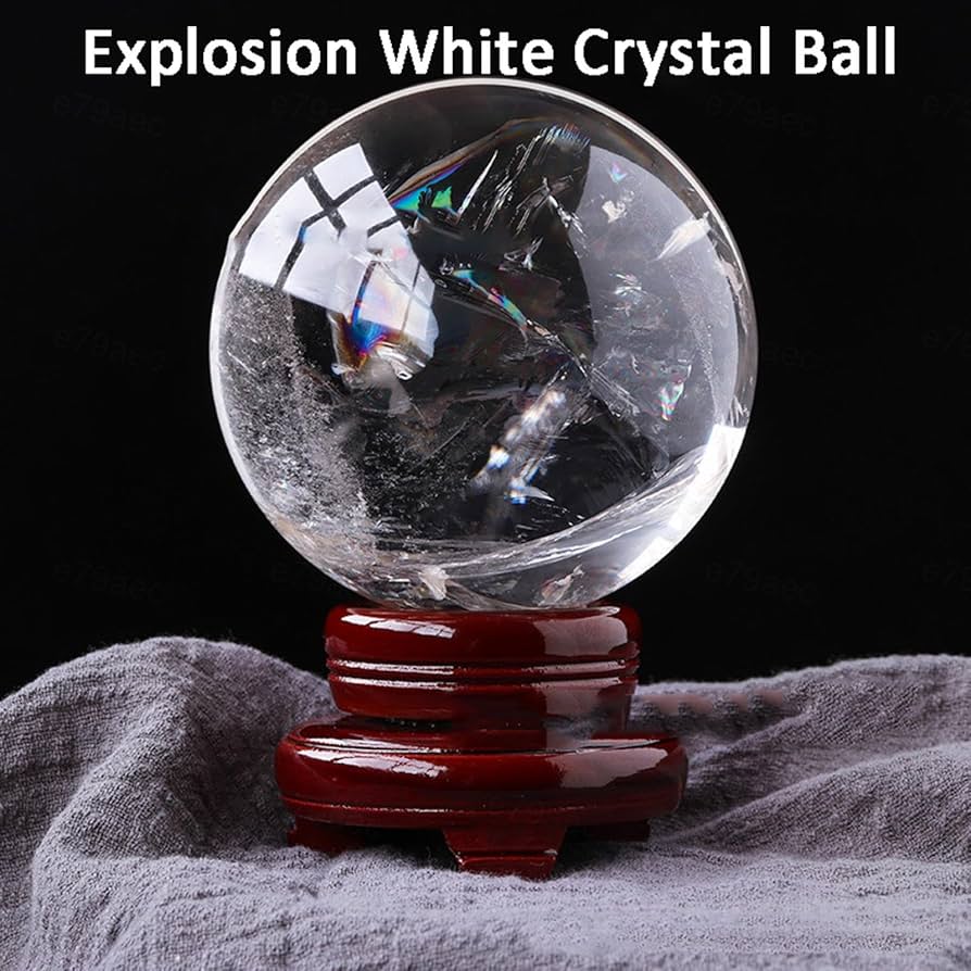 Amazon.co.jp: 水晶玉 水晶 台座付 丸玉 完全天然水晶玉 台座付き ン