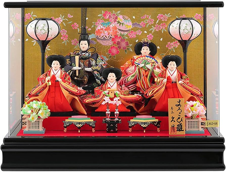 Amazon | 雛人形 ひな人形 雛 久月 ケース飾り 五人飾り よろこび雛 小