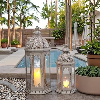 Amazon.com: JHY DESIGN Set of 2 Decorative Candle Lanterns 22