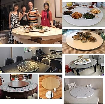 Amazon｜中華テーブル 木製 ターンテーブル 360回転式、回転台、食卓用