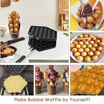 Amazon | AMGSH バブルワッフルメーカー パン ハンドヘルド エッグ