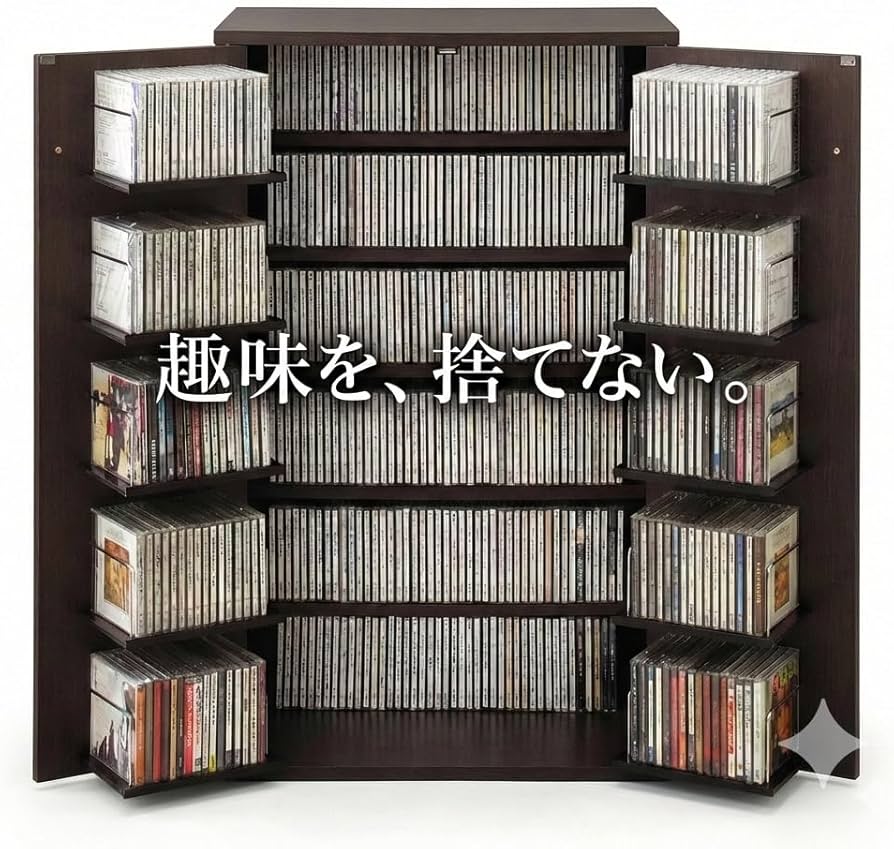 Amazon.co.jp: CDラック 収納名人 CD約454枚収納 日本製 (ダーク