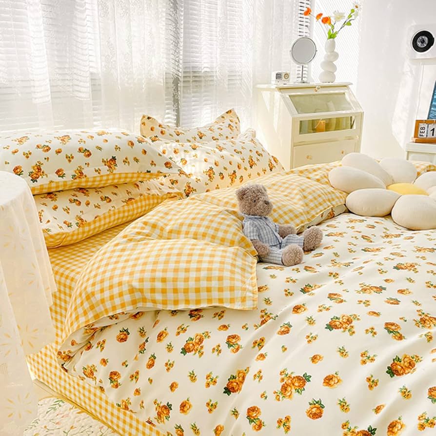 Amazon｜[tqqem] 掛けふとんカバー シングルロング 花柄 綿 花柄