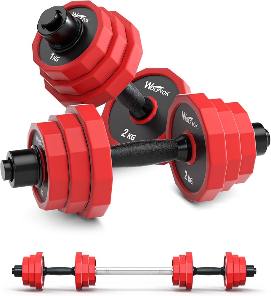 Amazon | ダンベル 可変式 合金鋼 スチール製 20kg x2個セット 5kg