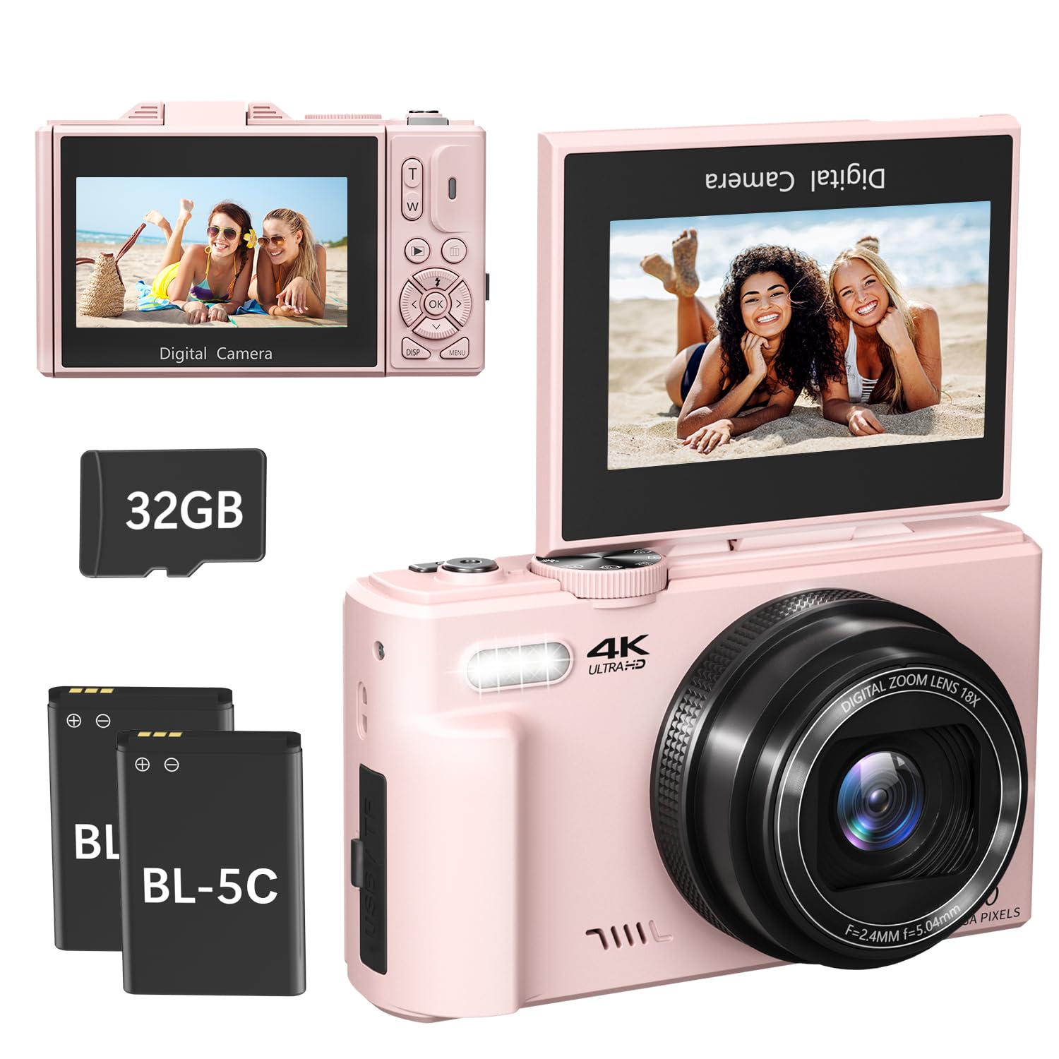 Amazon.com : 4K Digital Camera for Photography, 64MP Compact