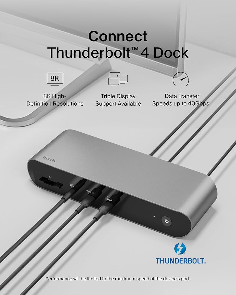 Belkin Thunderbolt 4 Docking Station, USB-C Hub Docking Station