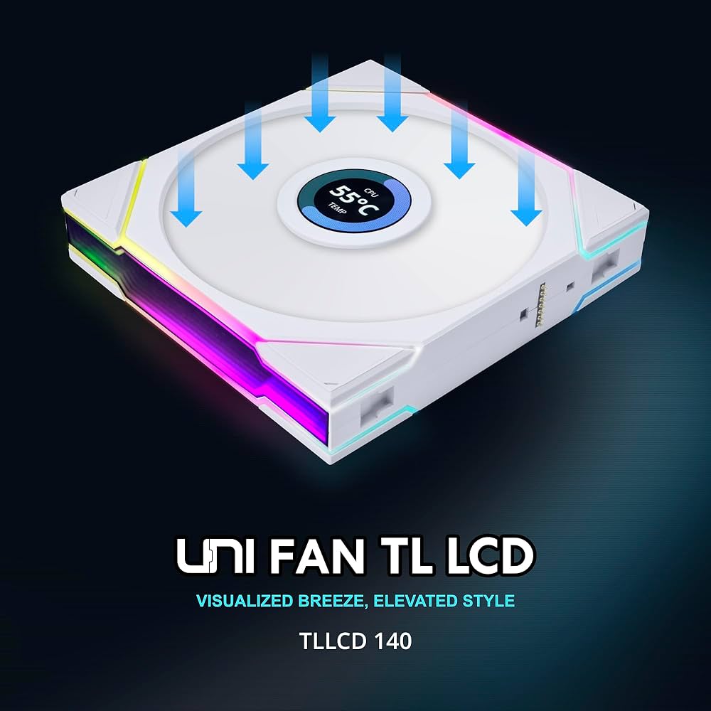 Amazon | LIANLI ケースファン UNI FAN TL LCD 140 WT Single Pack 1.6