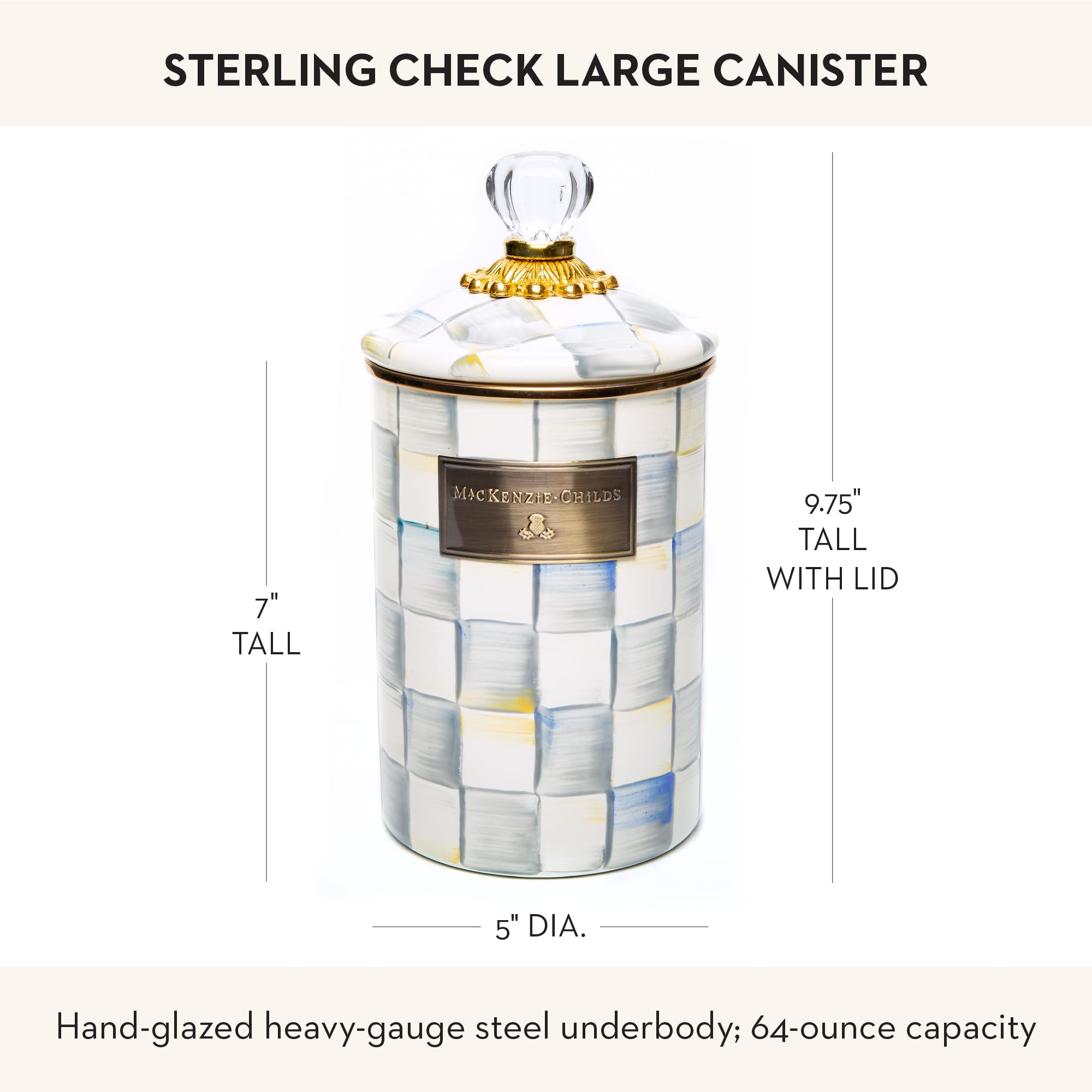 Amazon.com: MACKENZIE-CHILDS Large Enamel Canister, Kitchen