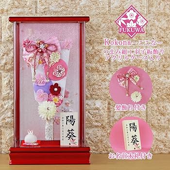 Amazon | 羽子板 正月 ケース入り(9号 (摘み細工髪飾り付き) つまみ