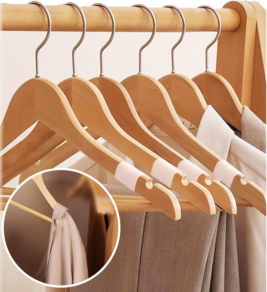 Amazon.co.jp: 木製ハンガー 滑り止め かたくずれ防止 レディース