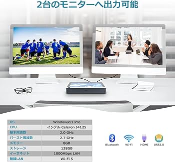 Amazon.co.jp: HigolePC ミニPC Gole1 Pro Mini PC セレロンJ4125 8GB