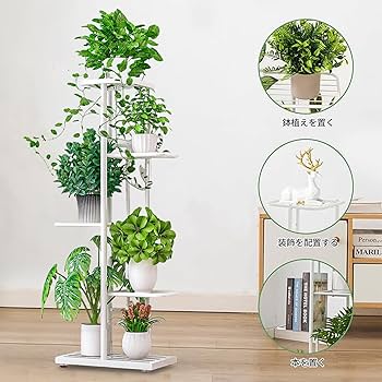 Amazon.co.jp: Poxvalzor プラントスタンド 5段 屋外 室内 室内花架子
