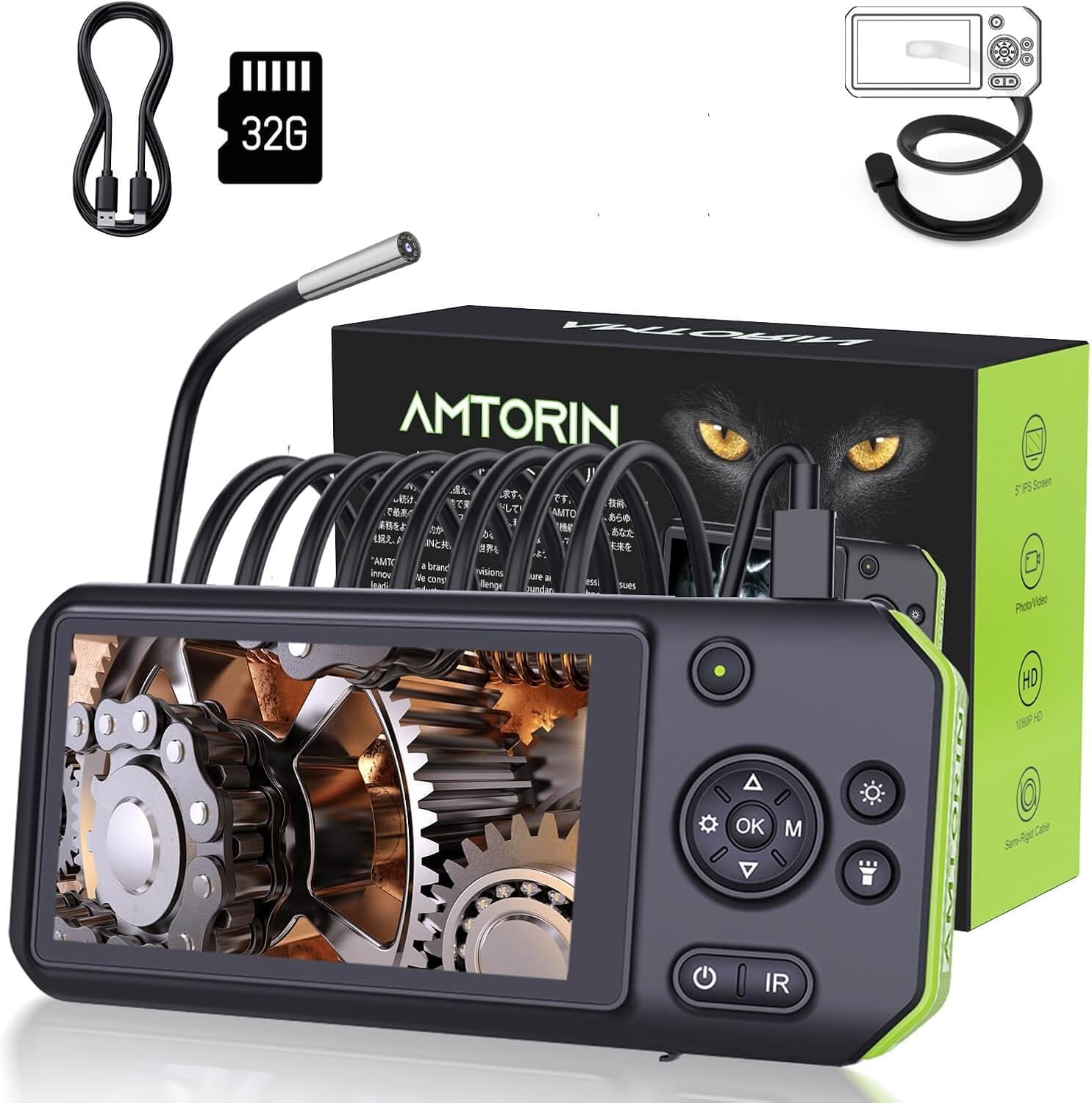 Amazon.co.jp: 直径3.9mmスネークカメラ ケーブル長5mの内視鏡カメラ