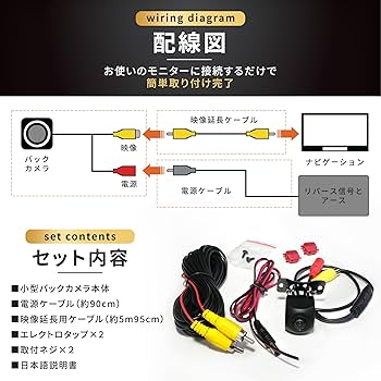 Amazon.co.jp: バックカメラ 車 ケンウッド対応 ナビ 広角 RCA セット
