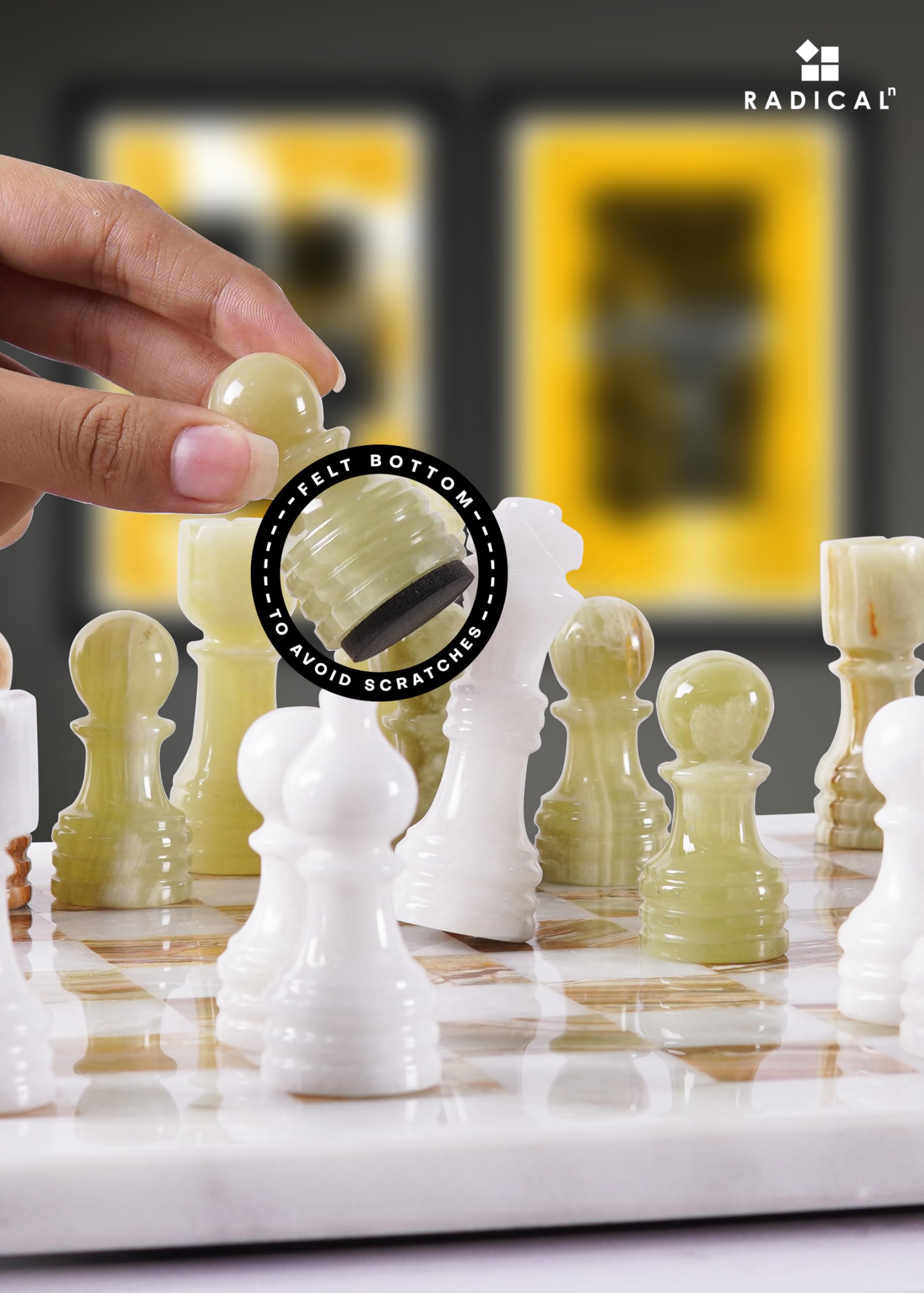 Amazon | Radicaln 大理石チェスセット 12インチ ホワイトとグリーン