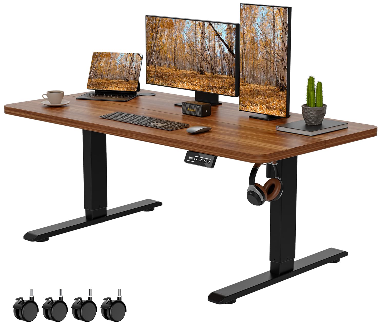 Amazon | Anovara 昇降デスク 電動 昇降式 幅120cm 奥行60cm 高さ48