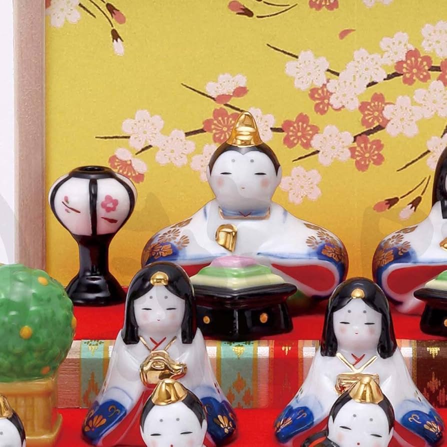 Amazon.co.jp: 薬師窯 染錦 華小紋 飾り雛(三段飾り) : おもちゃ