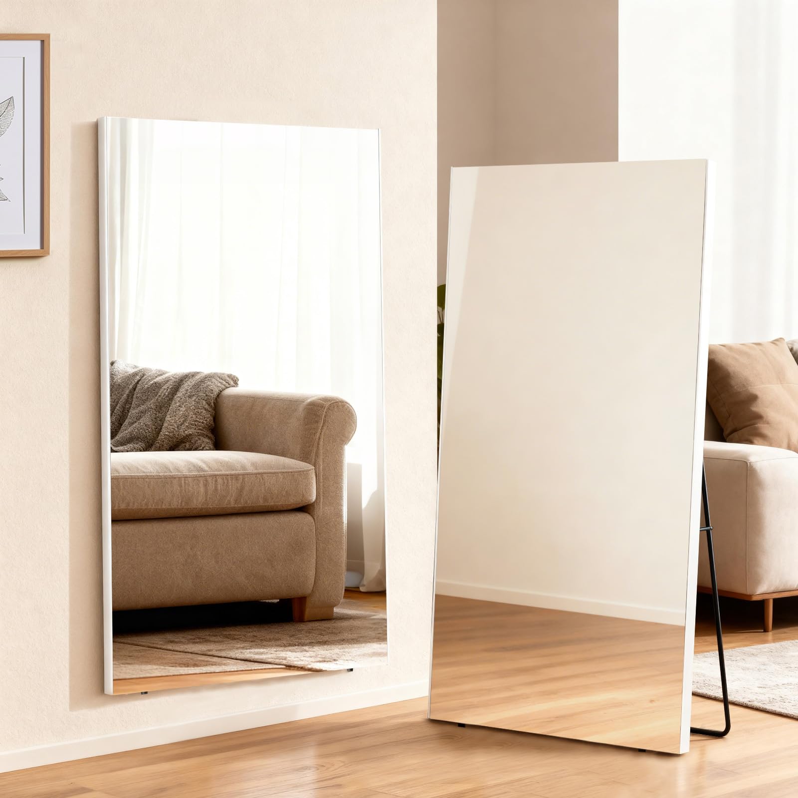 Amazon.co.jp: BRIVUE 割れない鏡 1枚3役 姿見 壁掛け 立て掛け