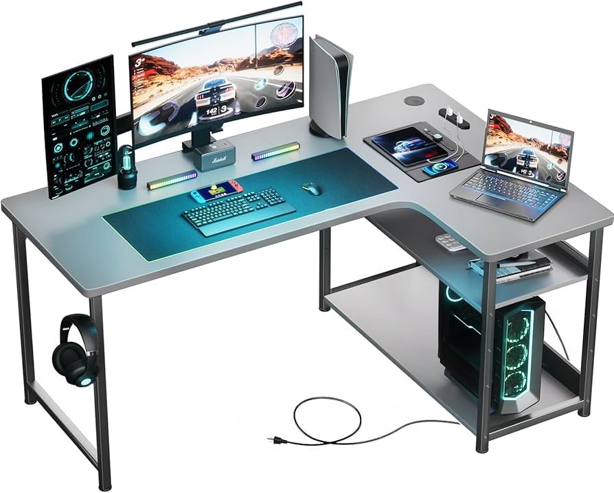 Amazon.co.jp: GTRACING ゲーミングデスク パソコンデスク L字
