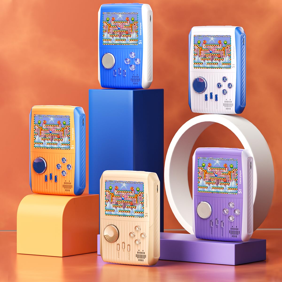 Amazon | ポータブルハンドヘルドゲーム レトロミニビデオゲーム