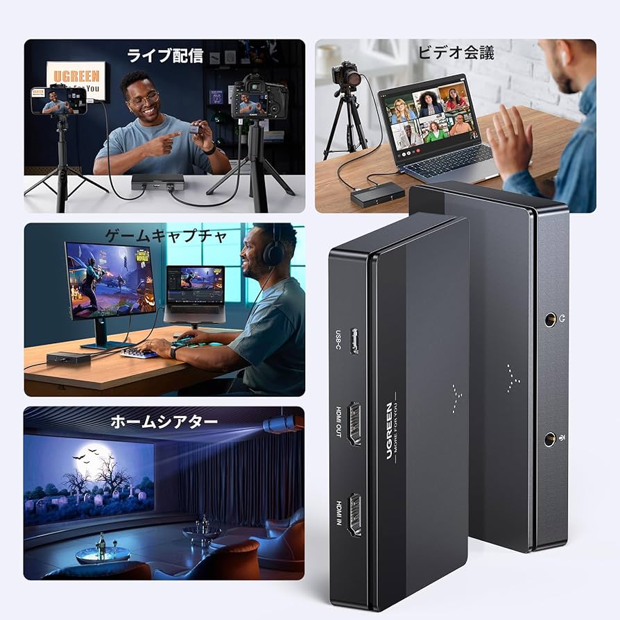 Amazon.co.jp: UGREEN 4K HDMI キャプチャーボード パススルー機能 4K