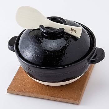 Amazon｜長谷園 土鍋 ご飯鍋 かまどさん 二合炊 21 cm 直火 専用 黒