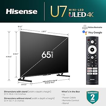 Amazon.com: Hisense 65-Inch Class U7 Series Mini-LED ULED 4K UHD