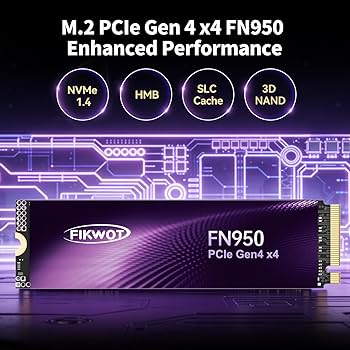 Amazon.com: Fikwot FN950 500GB NVMe SSD PCIe Gen4x4 M.2 2280,Read