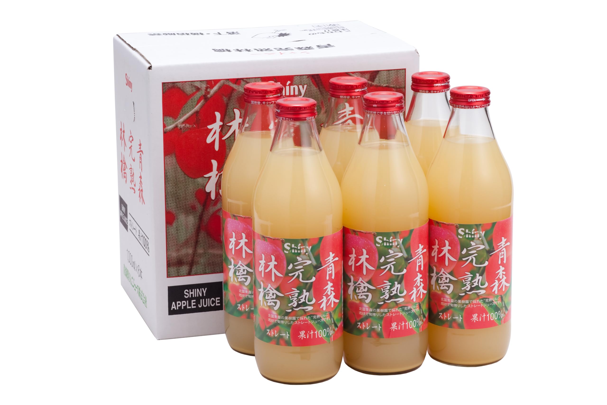 Amazon.co.jp: シャイニー 青森完熟林檎 1000ml×6本 : 食品・飲料・お酒