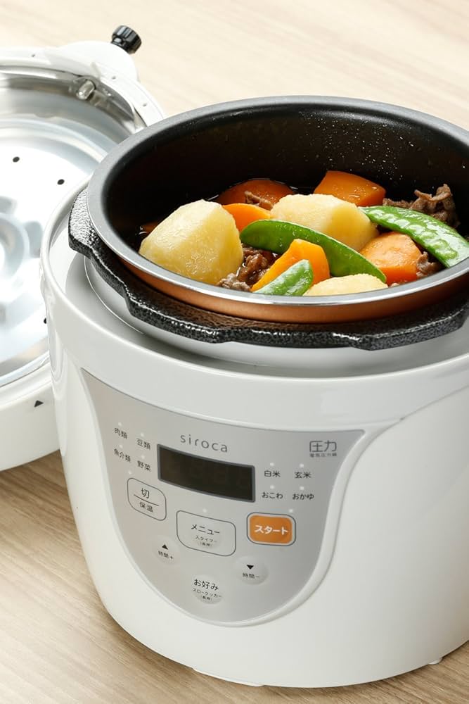 Amazon | siroca 電気圧力鍋 SPC-211グレー[圧力/無水/蒸し/炊飯