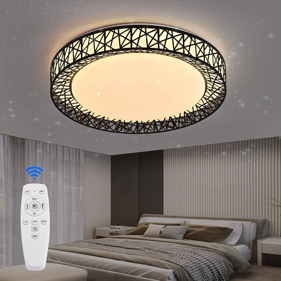 Amazon.co.jp : LED シーリングライト 星空効果 35W 無段階調光調色