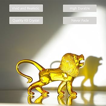 Amazon.co.jp: クリスタルライオンの置物 ガラス 野生動物 コレクター