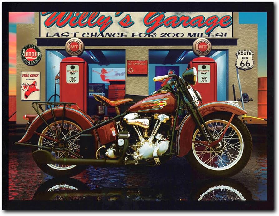 Amazon.com: Impact Posters Gallery Harley Davidson Willy's Garage