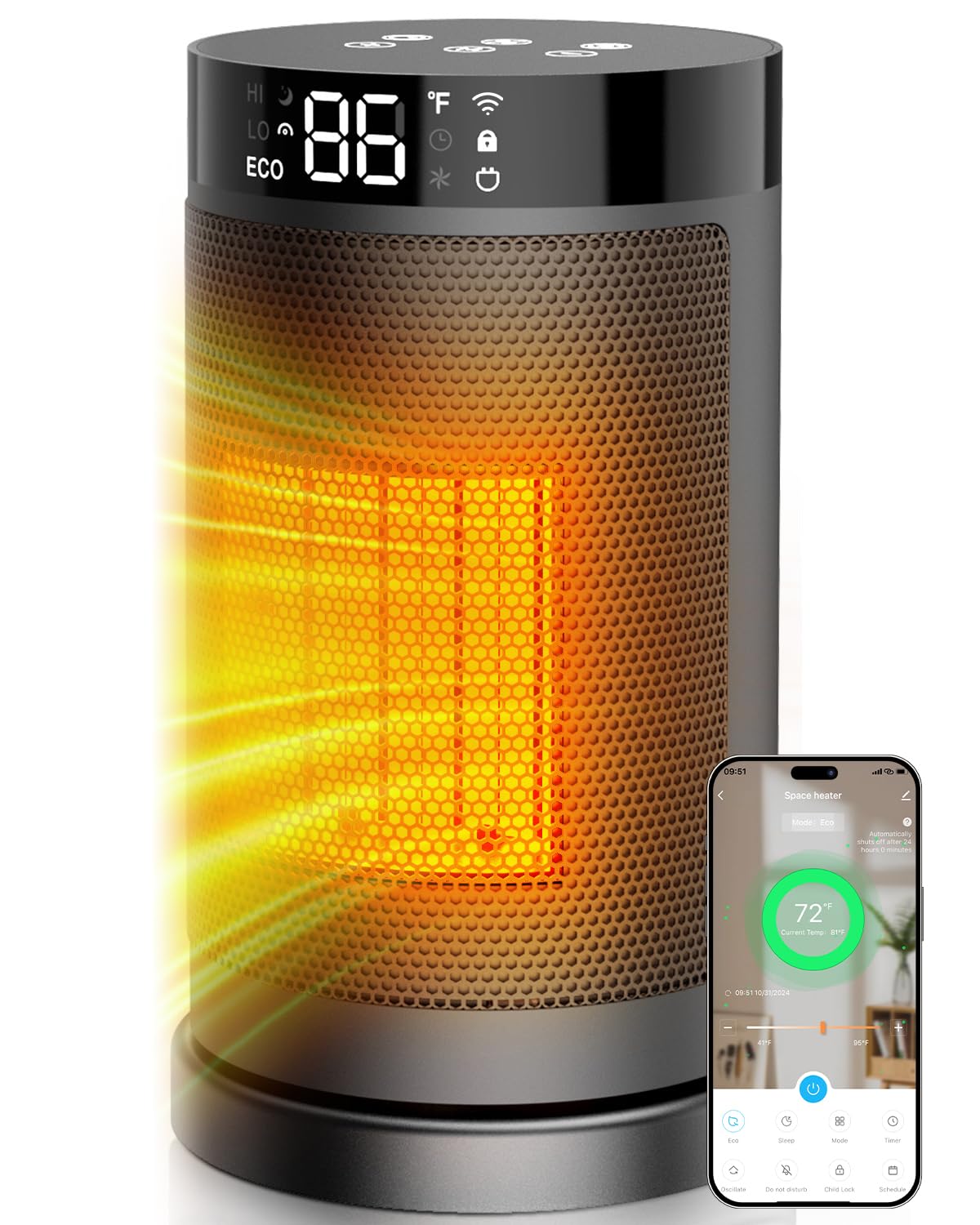 Amazon.com: Smart Space Heater with WiFi/APP & Alexa Control