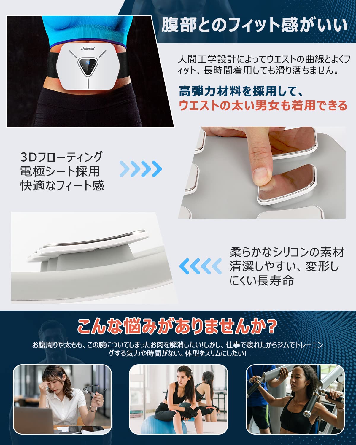 Amazon.co.jp: 【2026アップグレード版 】EMS腹筋ベルト ジェルシート