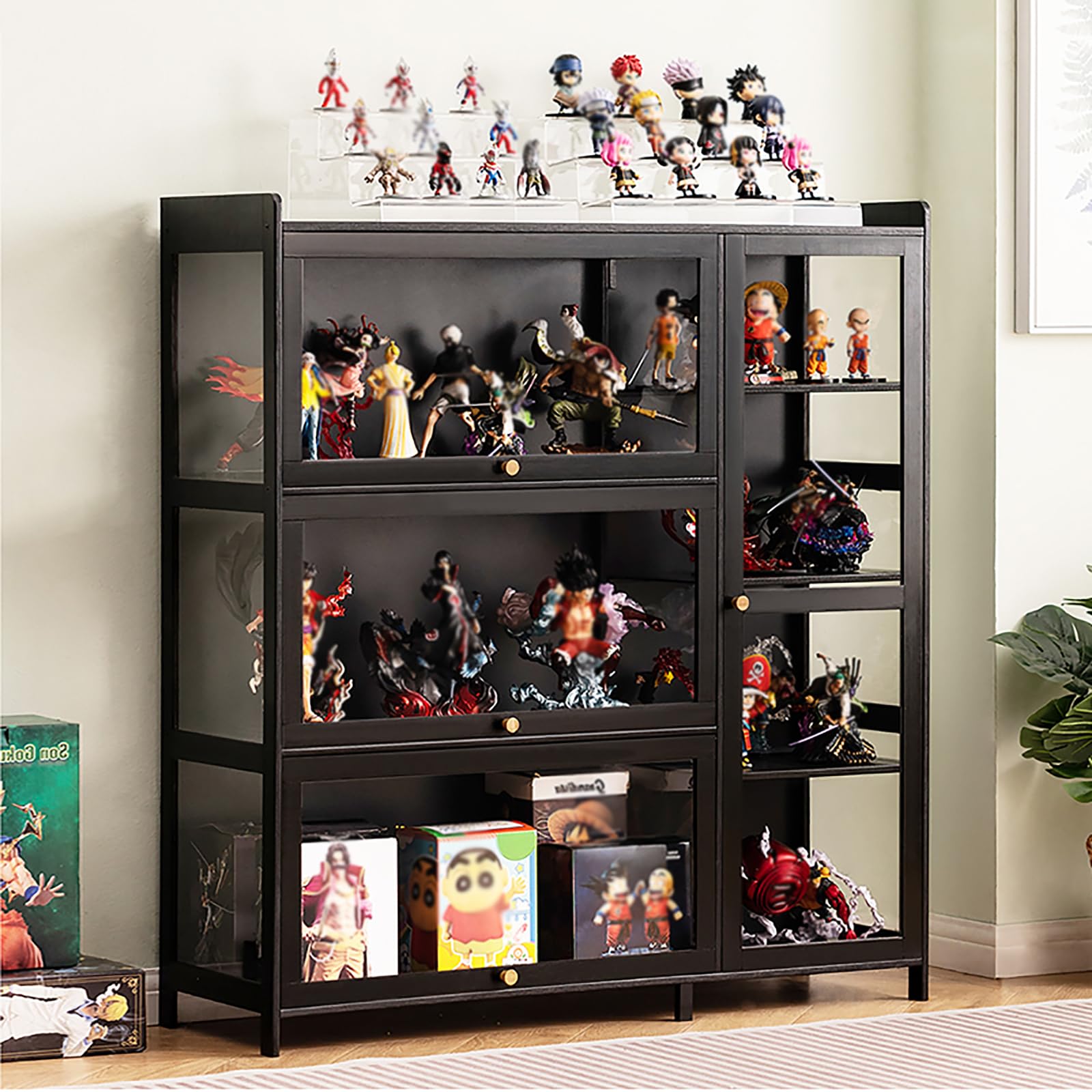 Amazon.co.jp: errtsdb ブラック フィギュアケース 天然竹フレーム