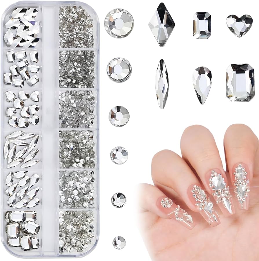 Amazon.co.jp: ラインストーン ネイルパーツ 約980粒セット ネイル