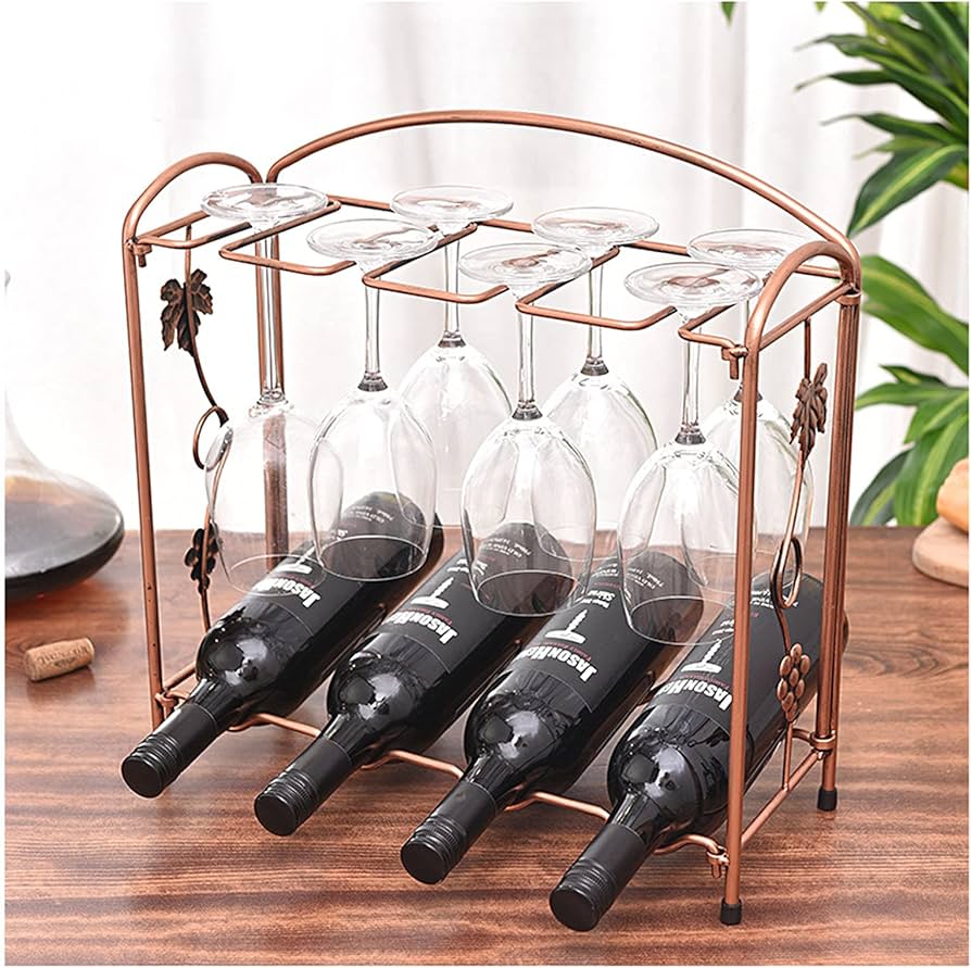 Amazon｜40.5cm置き型ワイングラスホルダー、多機能の金属製収納ラック