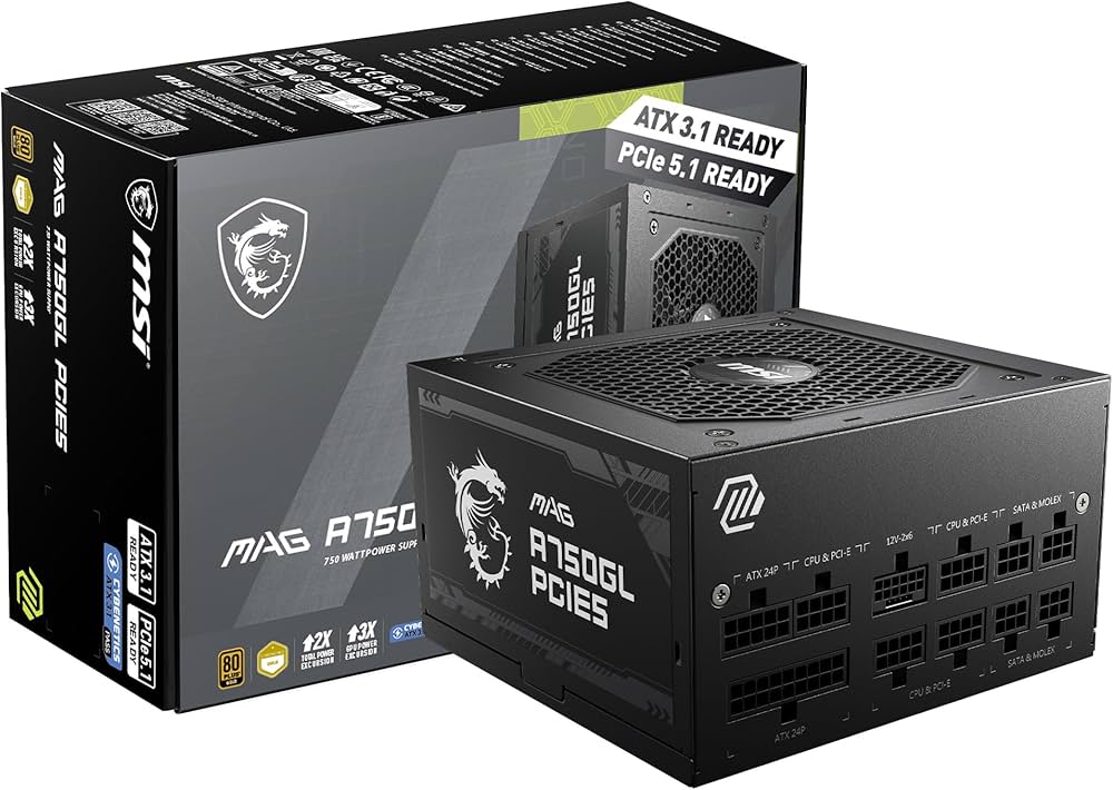 Amazon | MSI MAG 750W 電源 80プラス ゴールド - ネイティブ16ピン