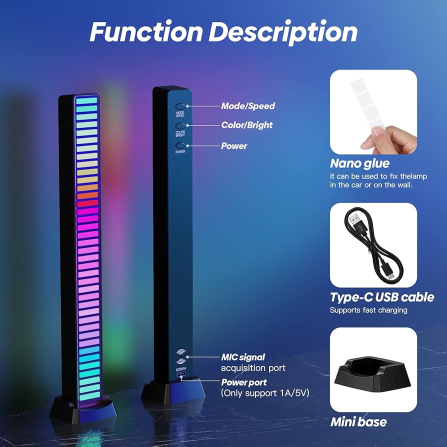 Amazon.co.jp: 2つ音楽連動 スマート LED ライト,音に反応するライト