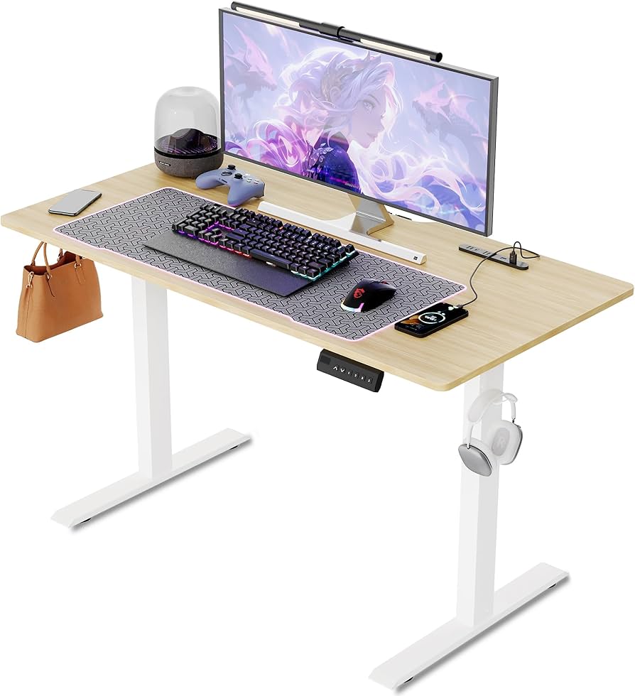 Amazon | UPHYB ゲーミングデスク 電動 昇降式デスク USB×コンセント