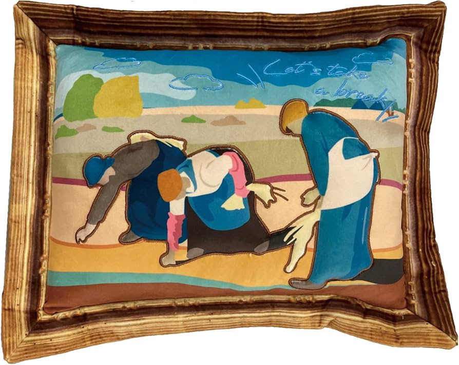 Amazon｜りぶはあと クッション アート 落穂拾い Lサイズ(全長約38cm